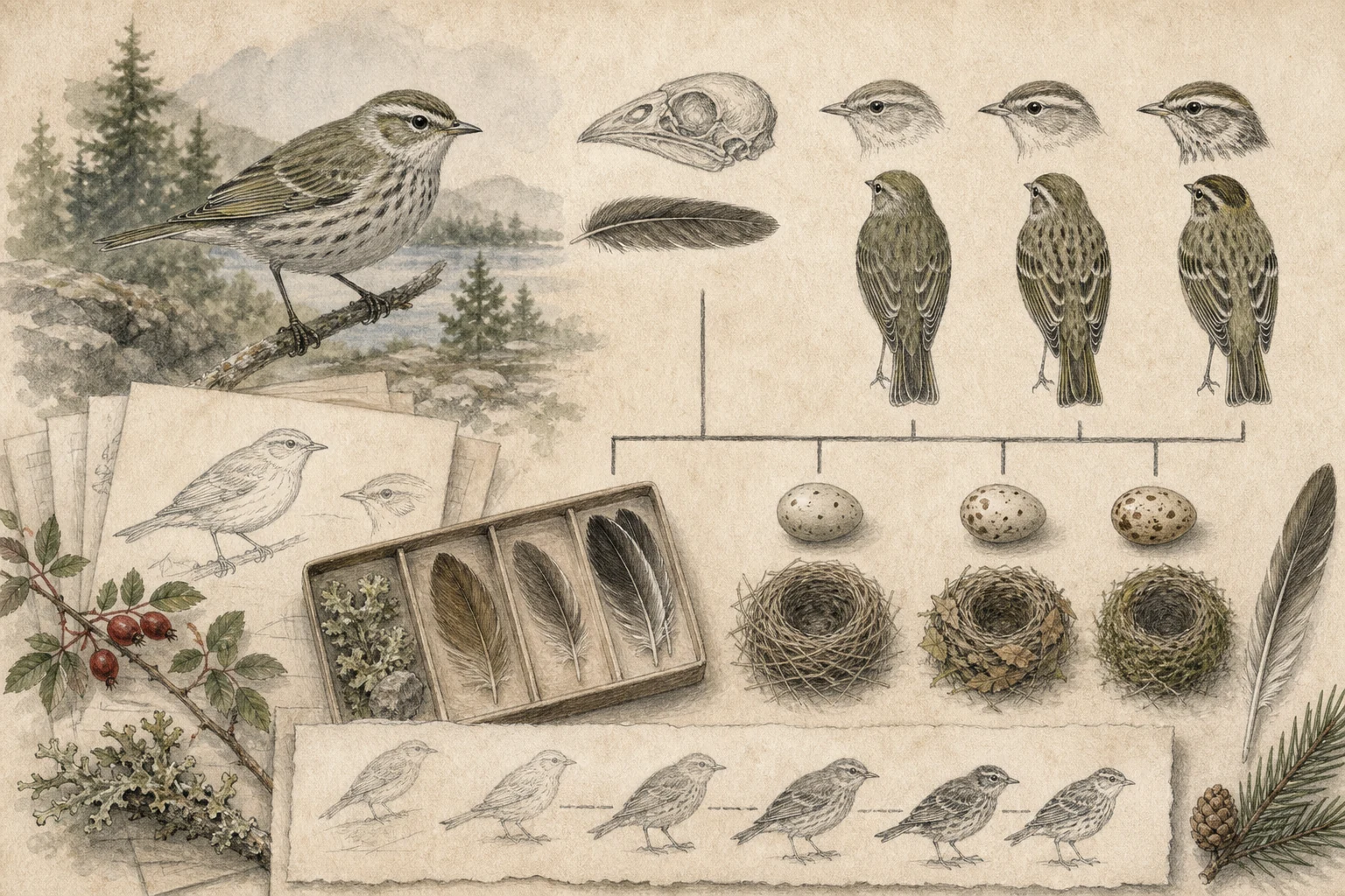 Text-free illustrated concept map for “Scientific names and taxonomy”; the article points are listed below.