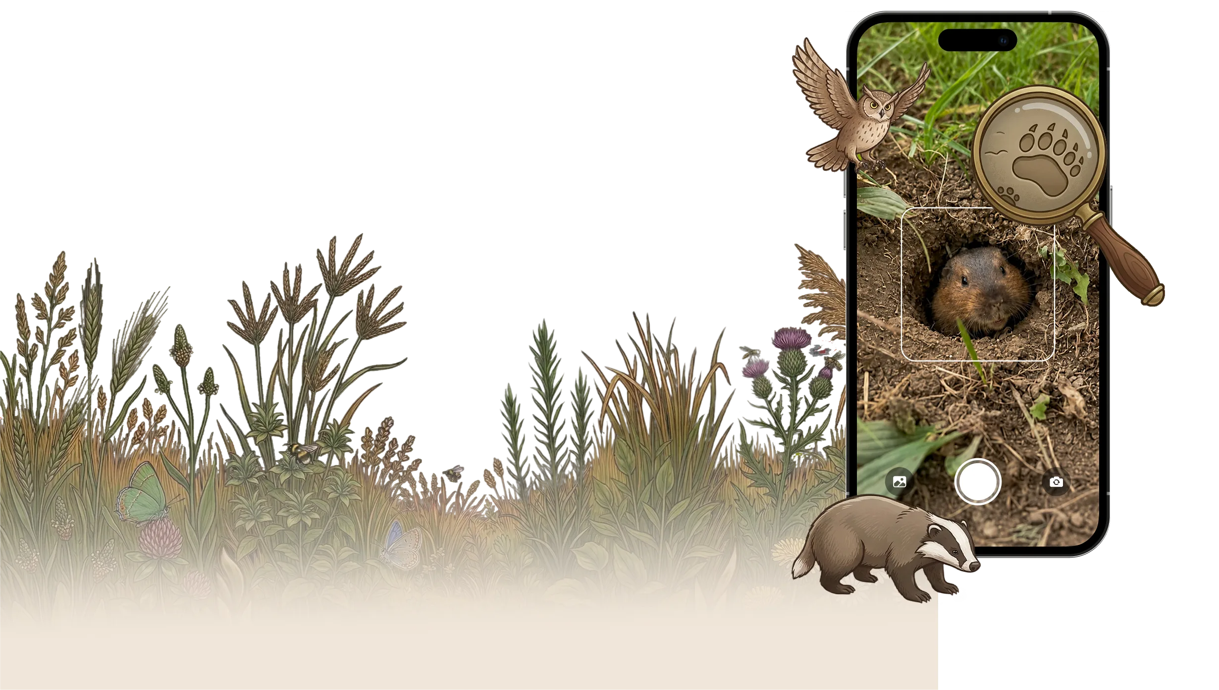 Fauna app scanning wildlife in nature